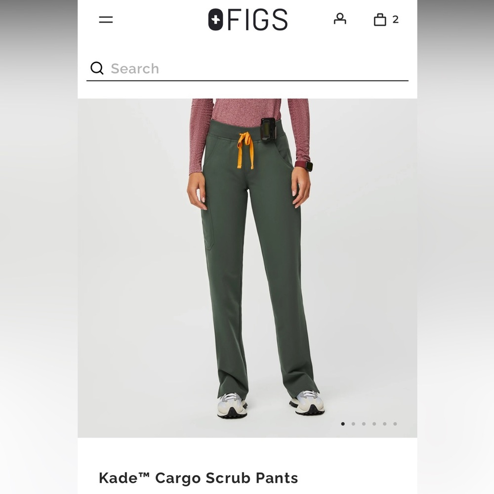 Women’s Kade Cargo Scrub Pants - Moss- Small Tall